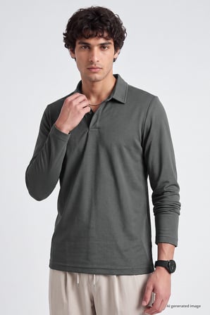 Haki Rahat Form Basic Erkek Polo Yaka T-Shirt - 88512