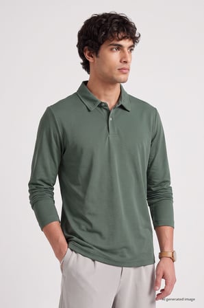 Açık Yeşil Rahat Form Basic Erkek Polo Yaka T-Shirt - 88512