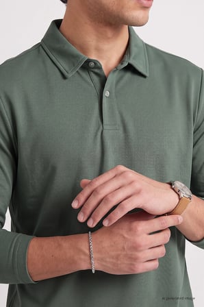 Açık Yeşil Rahat Form Basic Erkek Polo Yaka T-Shirt - 88512