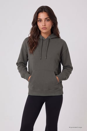 Standart Kapüşonlu 2li Paket Siyah-Haki Kadın Sweatshirt - 97321