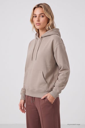 Standart Kapüşonlu 3lü Paket Ekru-Yaban Gülü-Koyu Bej Kadın Sweatshirt - 97321