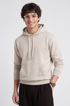 Bej Standart Kalıp Basic Erkek Sweatshirt - 88513