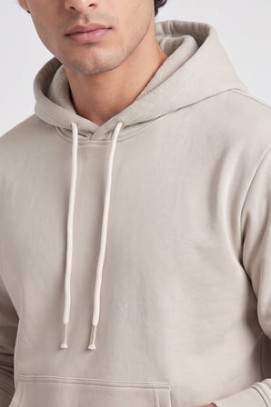 Bej Standart Kalıp Basic Erkek Sweatshirt - 88513