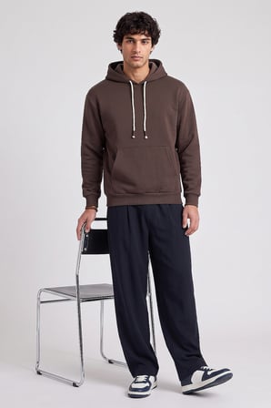 Kahverengi Standart Kalıp Basic Erkek Sweatshirt - 88513