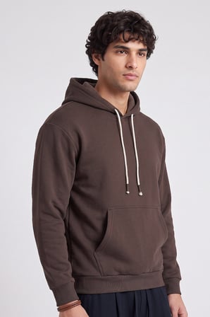 Kahverengi Standart Kalıp Basic Erkek Sweatshirt - 88513