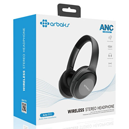 ANC Aktif Gürültü Önleme, 15 Saat Oynatma Kulaklık Arbaks Arb-711
