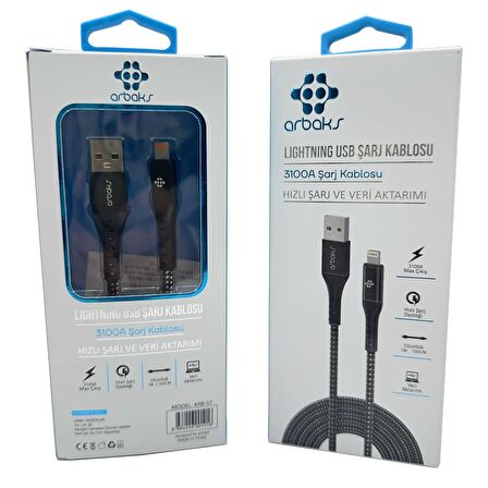 3.1A TYPE-C Şarj Kablosu Arbaks ARB-56