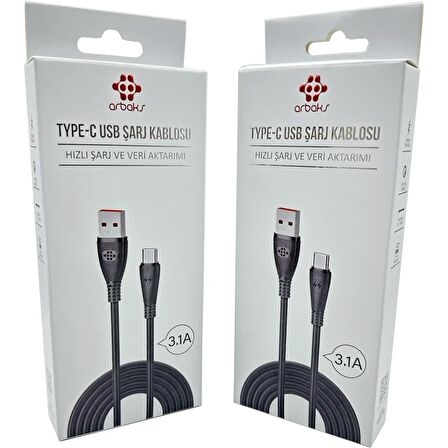 3.1A TYPE-C Şarj Kablosu Arbaks ARB-51