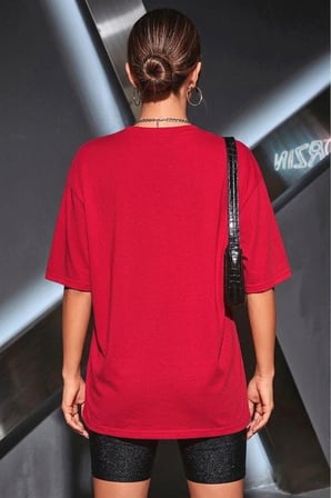 Unisex İç İçe Geçmiş Kalpler Baskılı Tasarım Tshirt