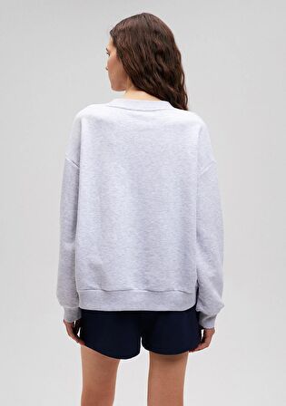 Mavi Bisiklet Yaka Basic Gri Sweatshirt 1S10087-80196