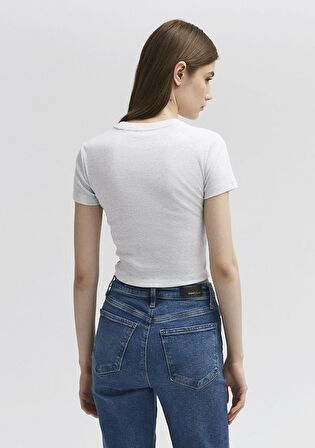 Mavi Bisiklet Yaka Gri Basic Tişört 1600814-85438