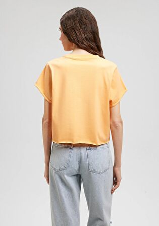 Mavi Sarı Crop Basic Tişört 168220-84617