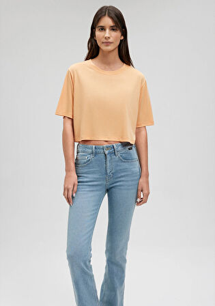 Lux Touch TENCEL TM Turuncu Basic Crop Tişört 1612231-71240