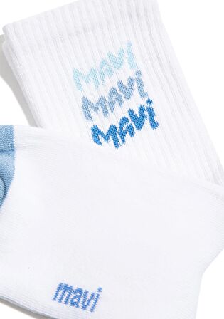 Mavi Beyaz Socket Socks 1912415-620