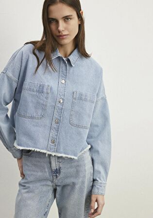 Vivi 90lar Açık Mavi Jean Gömlek 1210244-86442