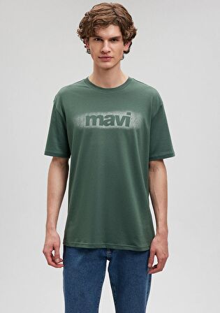 Mavi Logo Baskılı Yeşil Tişört 0612002-81570