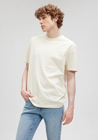 Mavi Bisiklet Yaka Bej Basic Tişört 066249-70072