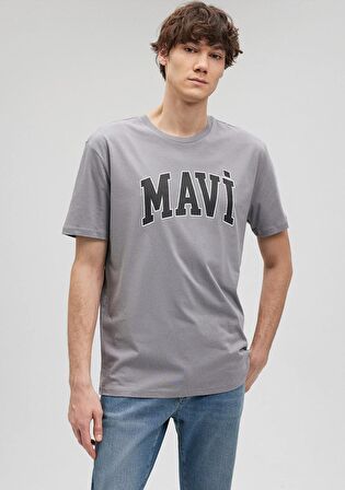 Mavi Logo Baskılı Gri Tişört 0611711-83747