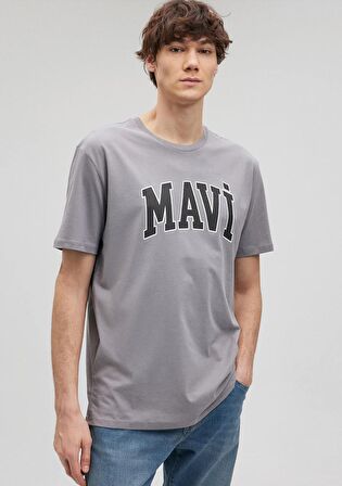 Mavi Logo Baskılı Gri Tişört 0611711-83747
