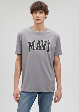 Mavi Logo Baskılı Gri Tişört 0611711-83747
