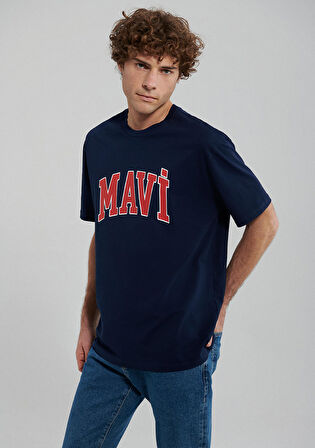 Mavi Logo Baskılı Lacivert Tişört 0611711-84371