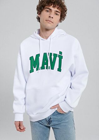 Mavi Logo Baskılı Beyaz Sweatshirt 067149-620