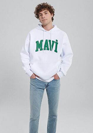 Mavi Logo Baskılı Beyaz Sweatshirt 067149-620