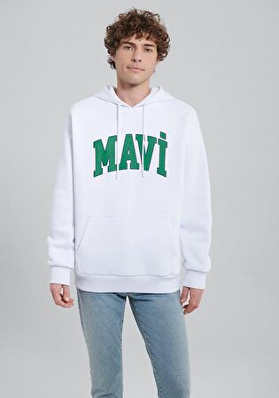 Mavi Logo Baskılı Beyaz Sweatshirt 067149-620