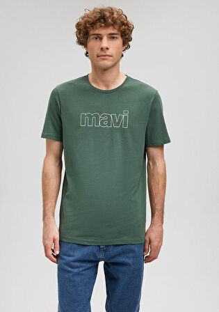 Mavi Logo Baskılı Yeşil Tişört 065781-81570