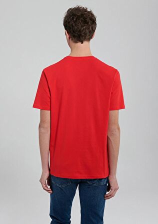 M067115-70471 Mavi Erkek İstanbul Baskılı T-Shirt Kırmızı