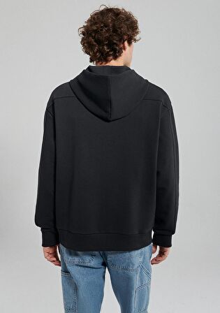 Mavi Kapüşonlu Fermuarlı Siyah Basic Sweatshirt 0S10095-900