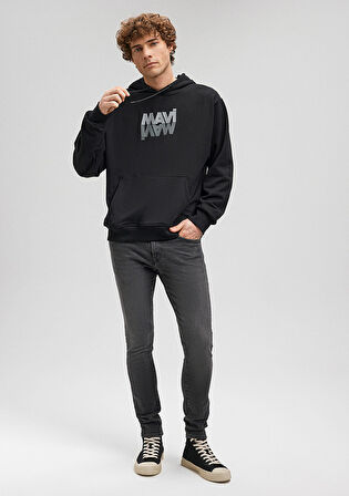 Mavi Logo Baskılı Siyah Sweatshirt 0611317-900