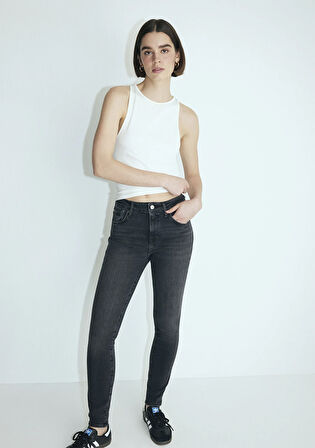 Tess M Girly Koyu Gri Jean Pantolon 100328-86444