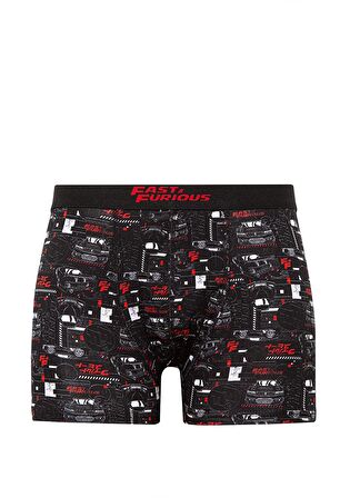 Mavi Baskılı Siyah Boxer 0911387-900