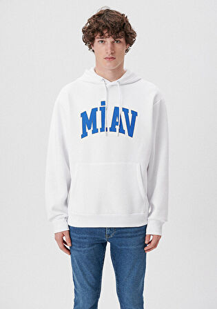 Mavi Miav Baskılı Kapüşonlu Sweatshirt 0S10122-620