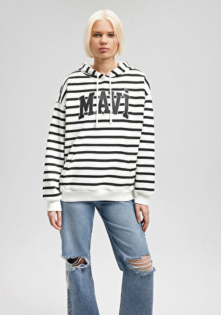 Mavi Logo Baskılı Beyaz Sweatshirt 1S10118-84603
