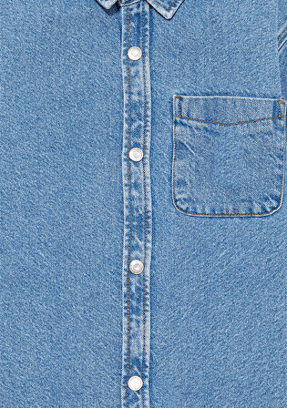 Bob 90lar Indigo Mavisi Jean Gömlek 6210000-86709