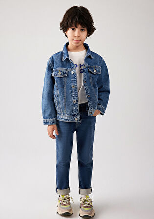 Erkek Çocuk Ken 90lar Jean Gömlek-Koyu Mavi  | 4-5