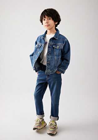 Erkek Çocuk Ken 90lar Jean Gömlek-Koyu Mavi  | 9-10