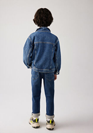 Erkek Çocuk Ken 90lar Jean Gömlek-Koyu Mavi  | 9-10