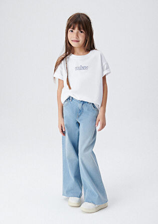 Mavi Miav Baskılı Oversize Tişört 7610158-620