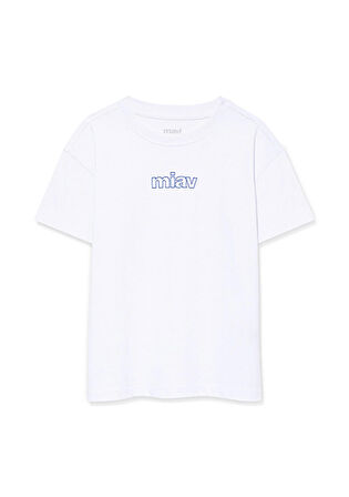 Mavi Miav Baskılı Oversize Tişört 7610158-620