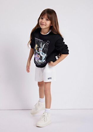 Mavi Bugs Bunny Baskılı Siyah Sweatshirt 7S10034-900