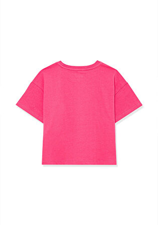 Mavi Logo Baskılı Pembe Crop Tişört 7610181-71111