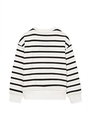 Mavi Logo Baskılı Siyah Çizgili Sweatshirt 7S10038-900