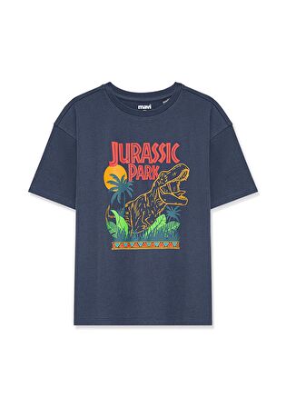 Mavi Jurassic Park Baskılı Lacivert Tişört 6610168-70487