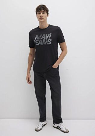 Mavi Logo Baskılı Siyah Tişört 0610260-900