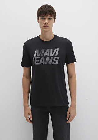 Mavi Logo Baskılı Siyah Tişört 0610260-900