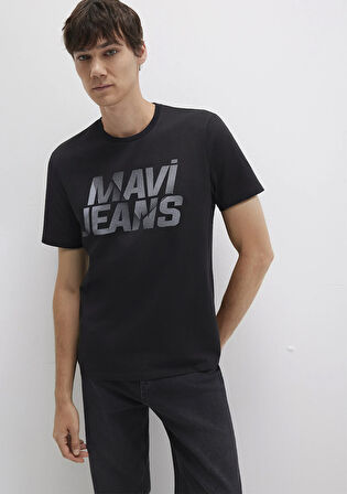 Mavi Logo Baskılı Siyah Tişört 0610260-900