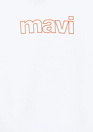 Mavi Logo Baskılı Kapüşonlu Beyaz Sweatshirt 6S10041-620